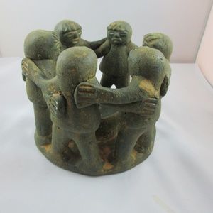 "Circle Of Friends"  Mexican pottery candle